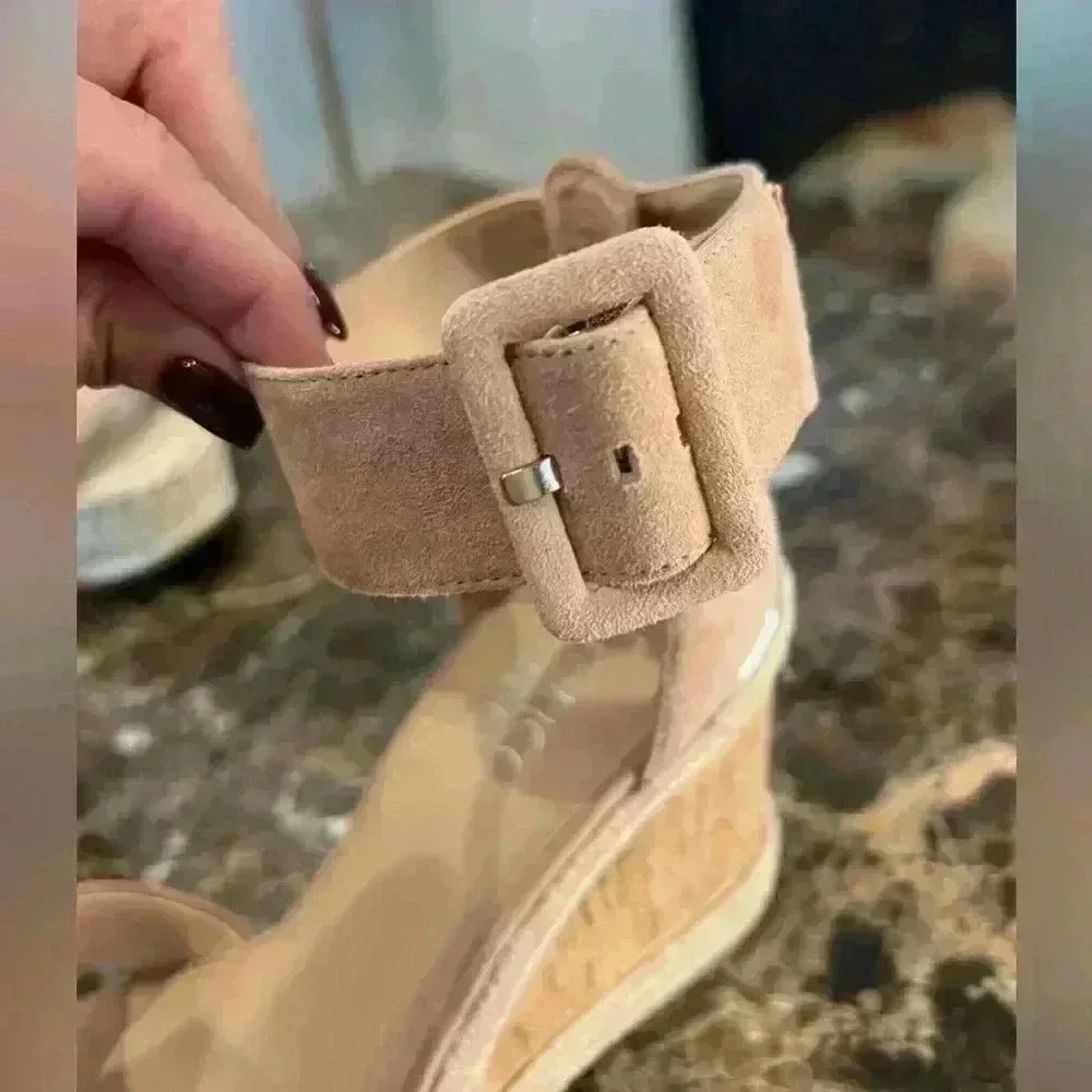 Franco Sarto Shoes: Franco Sarto Quintana Suede Espadrilles Peach Size 7.5M